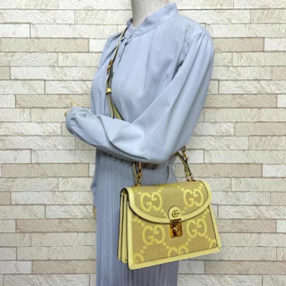 Gucci Bag GG Canvas Yellow Jumbo Shoulder